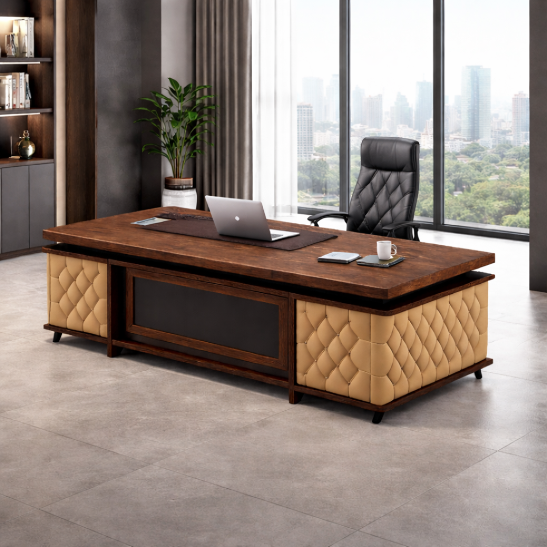 Escritorio ejecutivo con cajones y armario lateral móvil 4