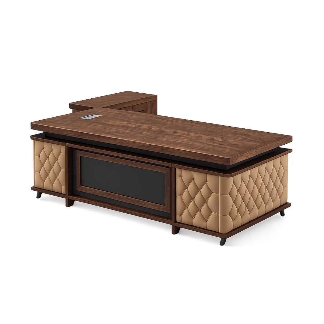 Escritorio ejecutivo con cajones y armario lateral móvil Escritorio ejecutivo con cajones y armario lateral móvil