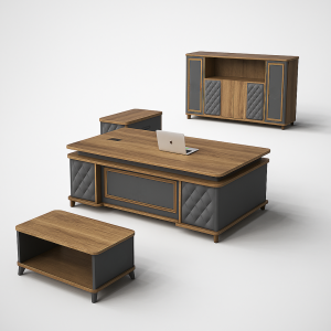 Escritorio ejecutivo y cuerpo lateral con dos puertas mininevera diseño moderno y elegante