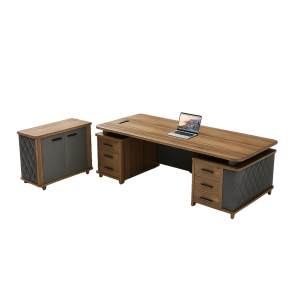 Escritorio ejecutivo y cuerpo lateral con dos puertas mininevera diseño moderno y elegante