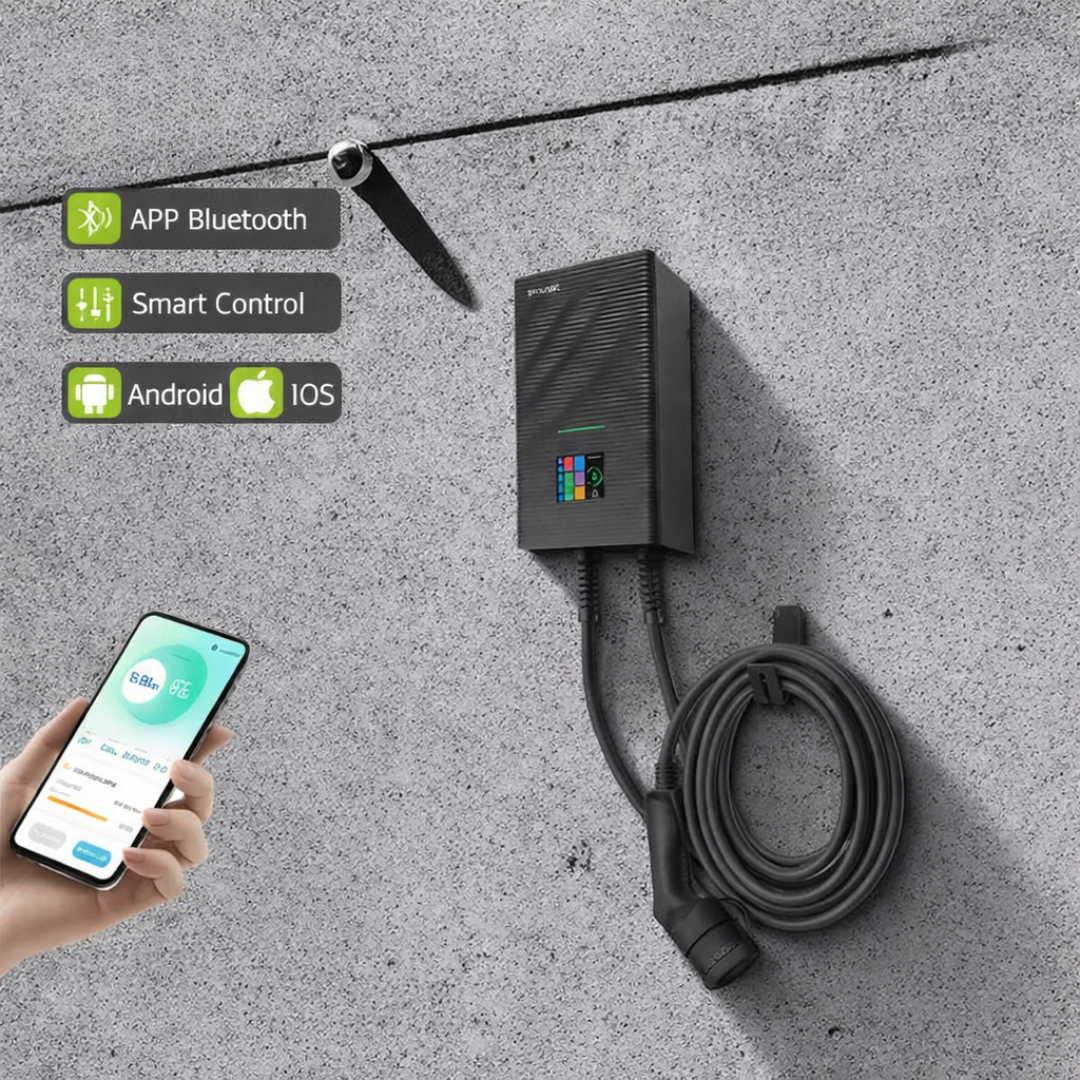 Estación de carga 22 kW Type 2 – 32A 3 fases APP Bluetooth pantalla táctil de 3.5” 5 Estación de carga 22 kW Type 2 – 32A 3 fases APP Bluetooth pantalla táctil de 3.5”