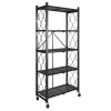Estantería de almacenamiento metálica negra con 5 niveles dimensiones 71x38x160 cm