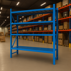 Estantería metálica profesional de almacenamiento 2500×600×2000 capacidad de carga 800 kg azul 4 niveles