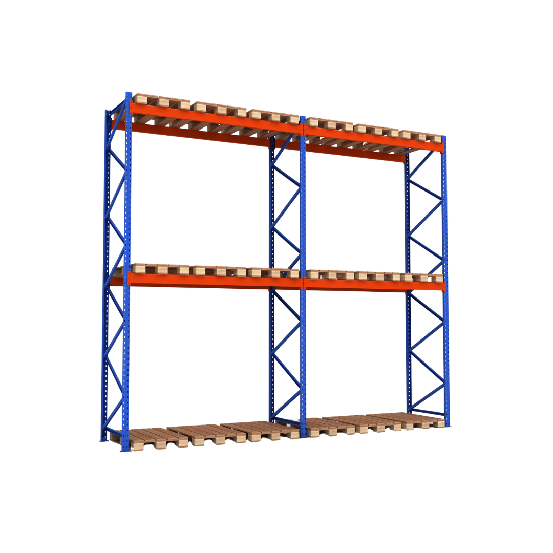Estantería para palets 5670x1100 x 3500 3300 kg por nivel 18 europalets Estantería para palets 5670x1100 x 3500 3300 kg por nivel 18 europalets