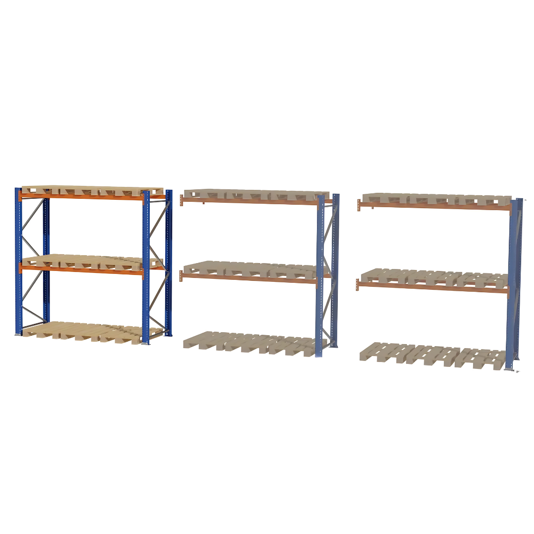 Estantería para palets 8460x1100x3500 – 3300 kg por nivel – 27 europalets 1