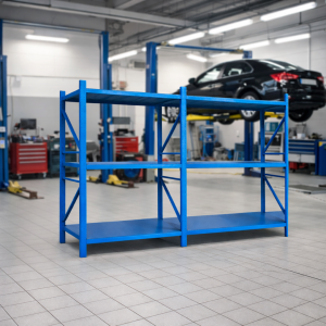 Extensión de estantería metálica profesional de almacenamiento 2500x600x2000 600 kg azul