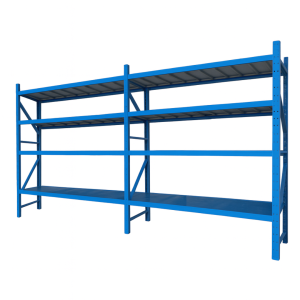 Extensión de estantería profesional de almacenamiento 2500x600x2000 800 kg – azul – 4 niveles