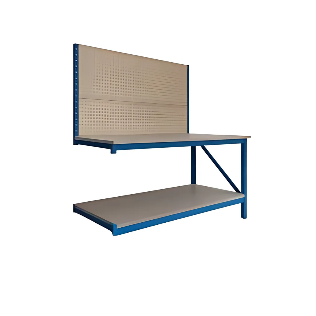 Extensión para mesa de trabajo industrial con panel de contrachapado Extensión para mesa de trabajo industrial con panel de contrachapado