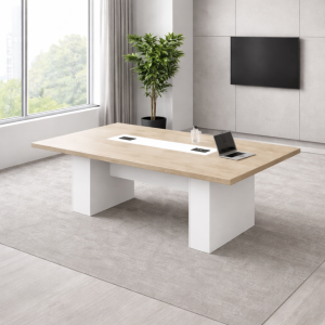 Mesa de conferencia 21-MM15 200x100x750 cm Encimera de 50 mm MDP Melaminado E1 Blanco