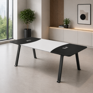 Mesa de conferencias MinimalEdge, patas metálicas