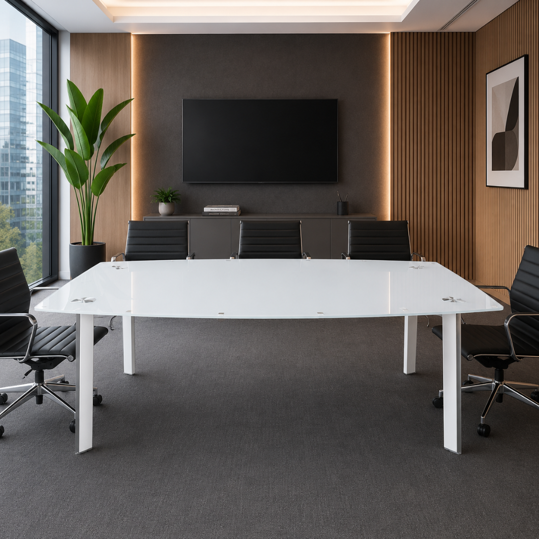 Mesa de conferencias Noble Line, de vidrio templado – dimensiones 2400x1200x750 2 Mesa de conferencias Noble Line, de vidrio templado - dimensiones 2400x1200x750