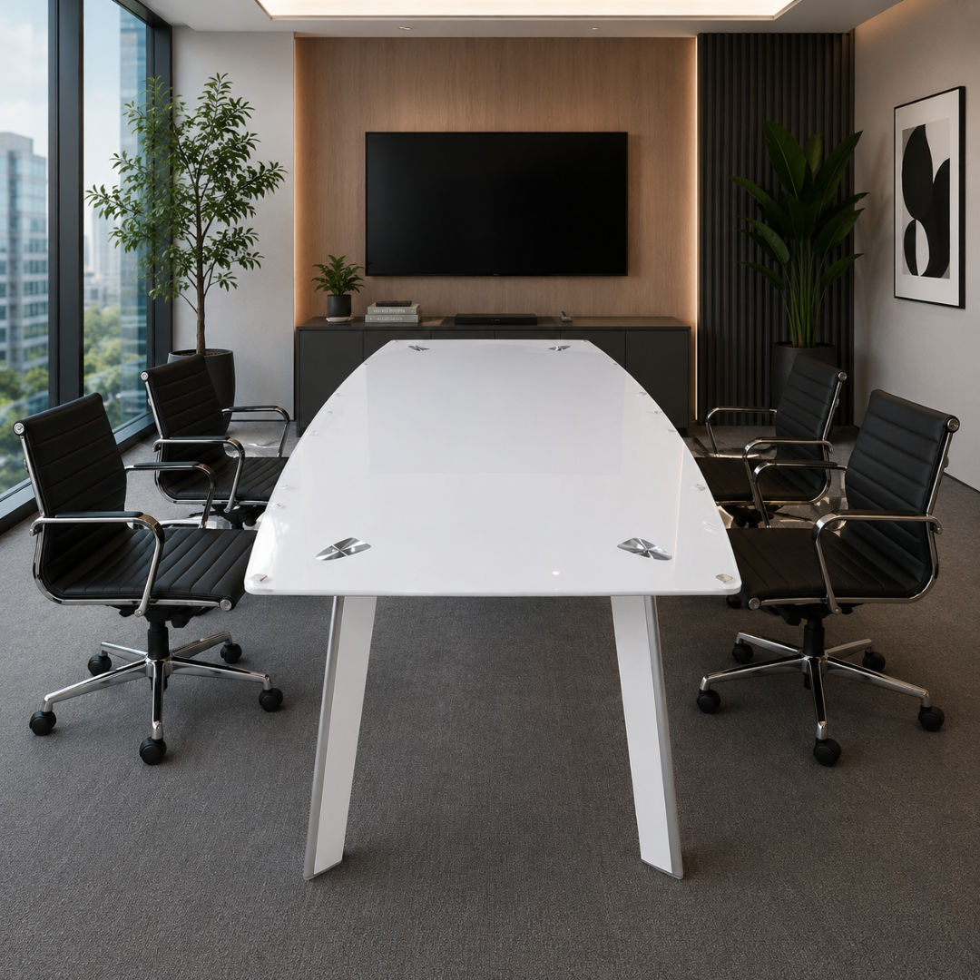 Mesa de conferencias Noble Line, de vidrio templado – dimensiones 2400x1200x750 3 Mesa de conferencias Noble Line, de vidrio templado - dimensiones 2400x1200x750