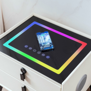 Mesita de noche inteligente con carga inalámbrica e iluminación LED