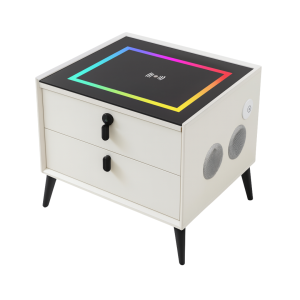 Mesita de noche inteligente con carga inalámbrica e iluminación LED