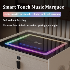 Mesita de noche inteligente con carga inalámbrica e iluminación LED