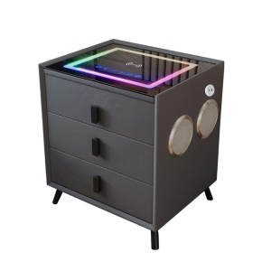 Mesita de noche inteligente con carga inalámbrica e iluminación LED