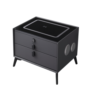 Mesita de noche inteligente con carga inalámbrica e iluminación LED