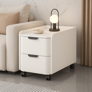 Mesita de noche moderna con 2 cajones de almacenamiento