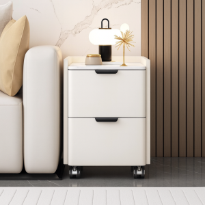 Mesita de noche moderna con 2 cajones de almacenamiento