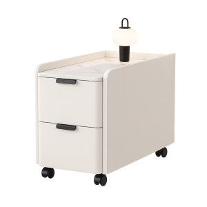 Mesita de noche moderna con 2 cajones de almacenamiento