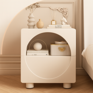 Mesita de noche moderna minimalista con espacio de almacenamiento