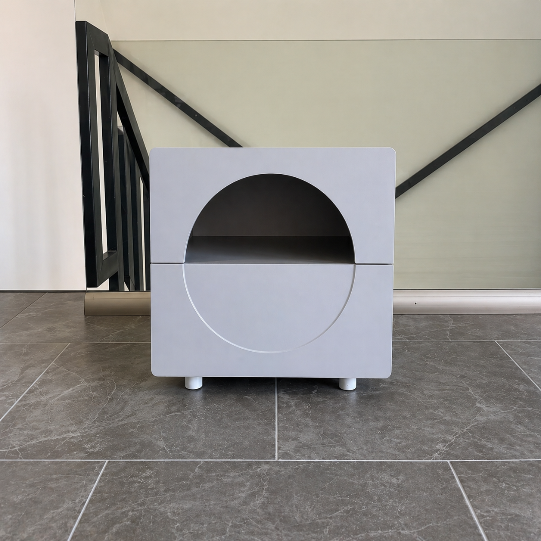 Mesita de noche moderna minimalista con espacio de almacenamiento – gris 3