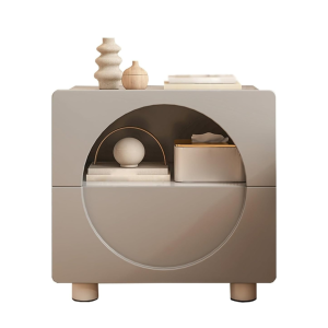 Mesita de noche moderna minimalista con espacio de almacenamiento – gris