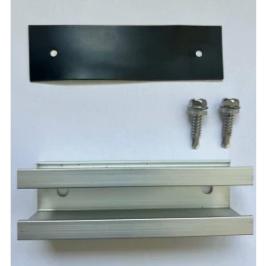 Minicarril 120 mm altura 35 mm con tira protectora de goma y 2 tornillos autoperforantes 1 Minicarril 120 mm altura 35 mm con tira protectora de goma y 2 tornillos autoperforantes