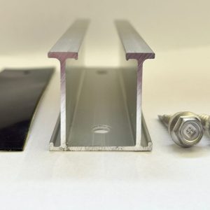 Minicarril 120 mm altura 35 mm con tira protectora de goma y 2 tornillos autoperforantes