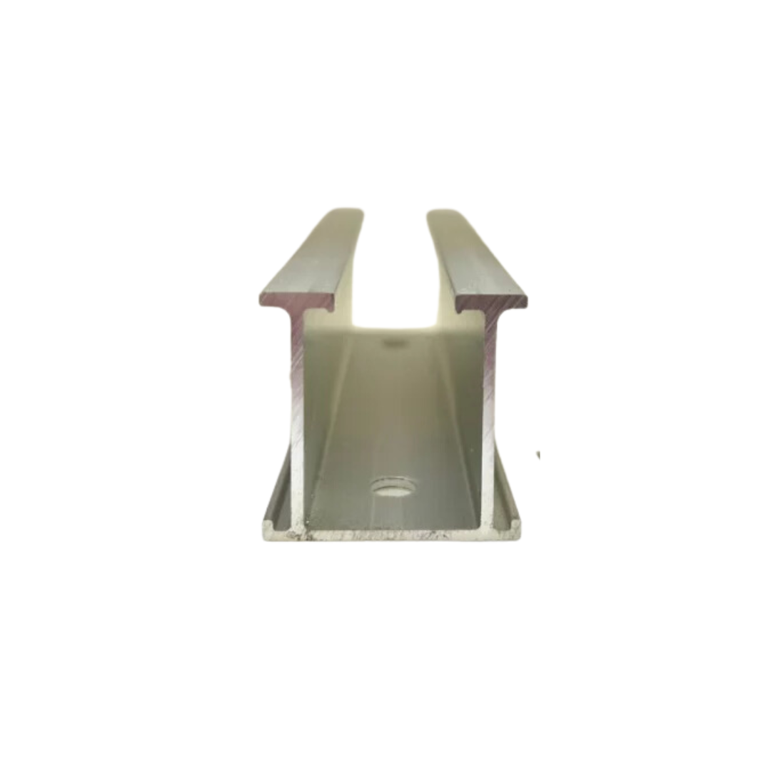 Minicarril 120 mm altura 35 mm con tira protectora de goma y 2 tornillos autoperforantes Minicarril 120 mm altura 35 mm con tira protectora de goma y 2 tornillos autoperforantes