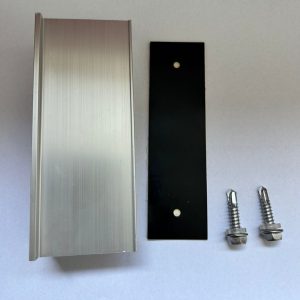 Minicarril 120 mm altura 50 mm con tira protectora de goma y 2 tornillos autoperforantes