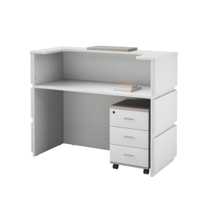 Mostrador de recepción SMART HEATER – material melamina W1600D600H1050 blanco