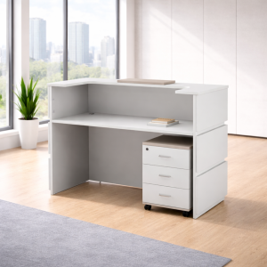 Mostrador de recepción SMART HEATER – material melamina W1600D600H1050 blanco