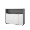 Mueble de oficina de 4 puertas cómoda de 4 puertas y espacio para librería diseño moderno y elegante calidad premium dimensiones 16004001200