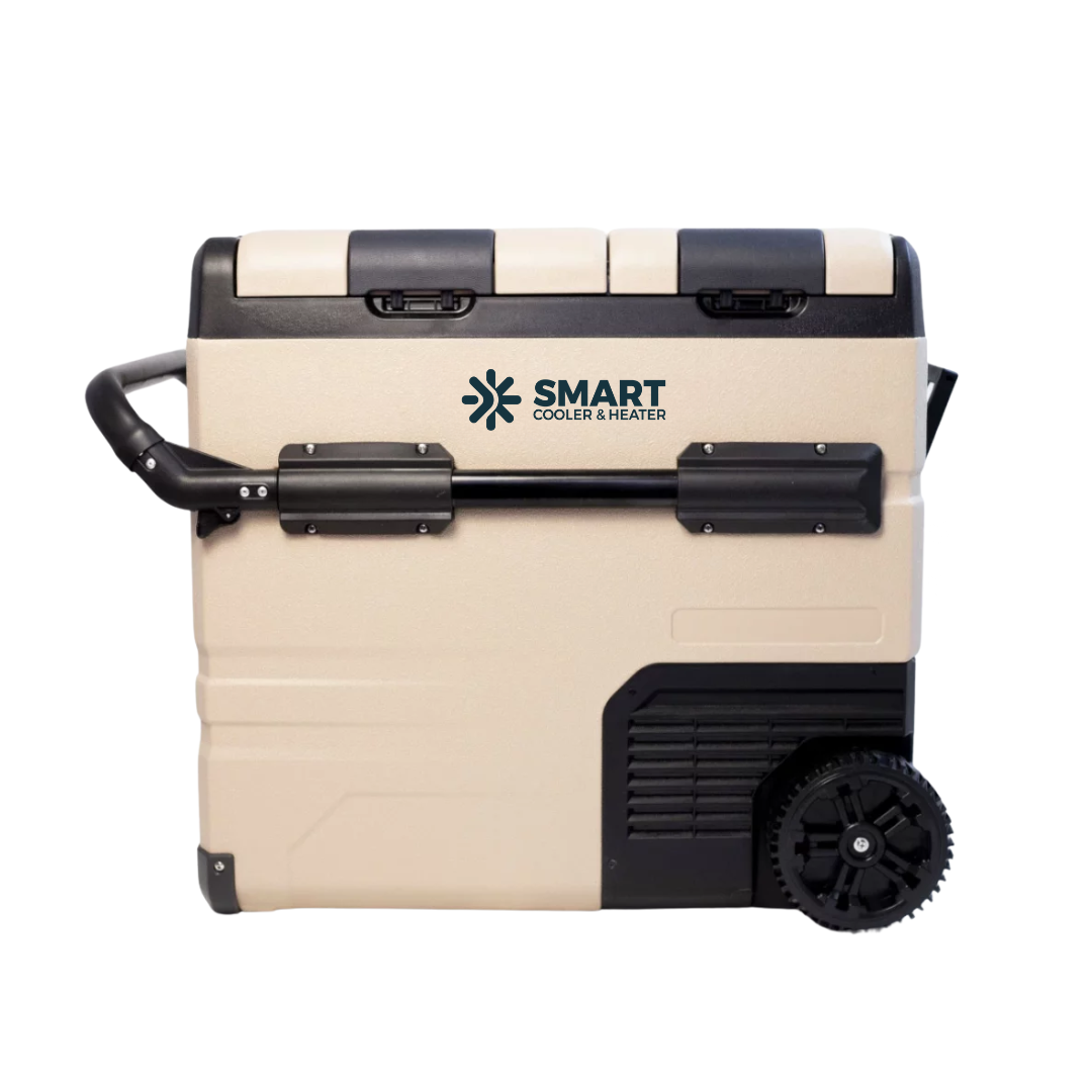 Nevera para coche con compresor smartcooler con bluetooth ruedas y doble zona de refrigeración Nevera para coche con compresor smartcooler con bluetooth ruedas y doble zona de refrigeración
