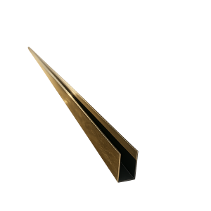 Perfil de marco de aluminio tipo U para vidrio - Dorado