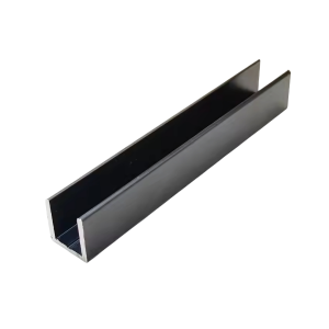 Perfil de marco de aluminio tipo U para vidrio - Negro 600021131.5