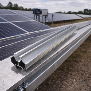 Riel de aluminio para la fijación de paneles solares fotovoltaicos – 3,60 m