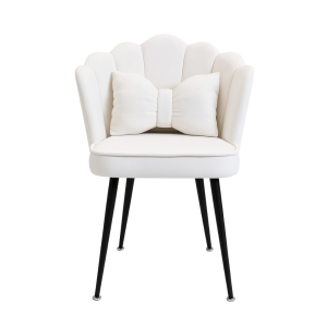 Silla PEARL – elegante con diseño curvado tapizada en tela y con patas de hierro