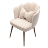 Silla PEARL – elegante con diseño curvado tapizada en tela y con patas de hierro
