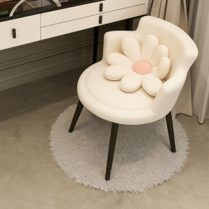 Silla ROSALIE – elegante con diseño floral tapizada en tela y con patas de hierro