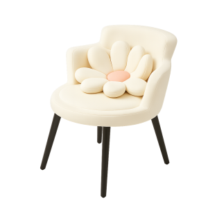 Silla ROSALIE – elegante con diseño floral tapizada en tela y con patas de hierro