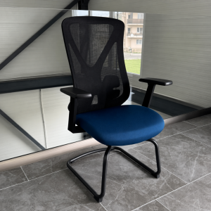 Silla de oficina ergonómica con respaldo de malla brazos fijos y estructura de acero – W550D615H1040 mm
