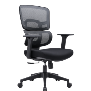 Silla de oficina ergonómica con respaldo de malla y múltiples ajustes