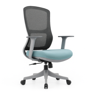 Silla de oficina ergonómica con soporte lumbar ajustable y base de nailon