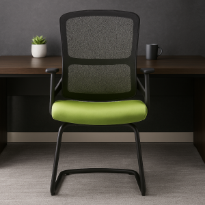 Silla de oficina ergonómica – diseño moderno con respaldo de malla y estructura metálica resistente