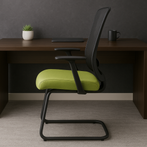 Silla de oficina ergonómica – diseño moderno con respaldo de malla y estructura metálica resistente