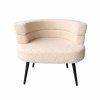 Sillón moderno bouclé beige – diseño elegante con respaldo curvado
