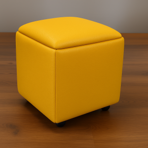 Taburete multifuncional 5 en 1 de PU y látex – amarillo