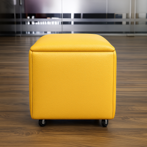 Taburete multifuncional 5 en 1 de PU y látex – amarillo